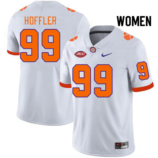 Women #99 A.J. Hoffler Clemson Tigers College Football Jerseys Stitched Sale-White - Click Image to Close